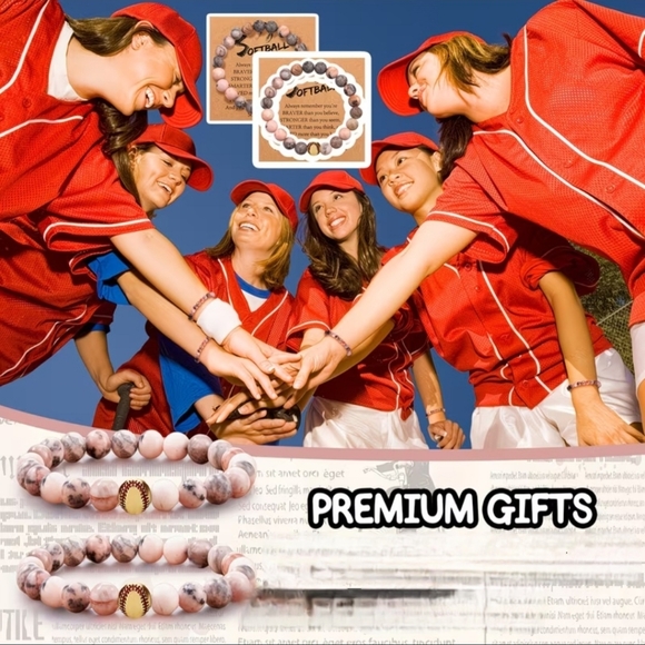 Softball Bracelet - Pink and Brown - Picture 2 of 2